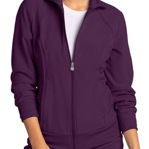 Cherokee Infinity Zip Front Warm Up Jacket Eggplant